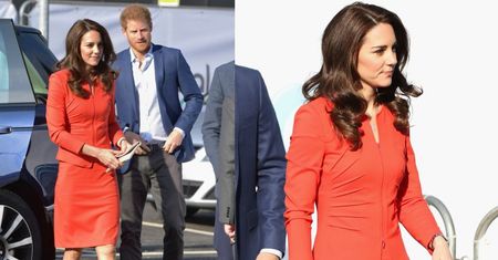 Chuda księżna Kate w czerwonym kostiumie za 12 tysięcy