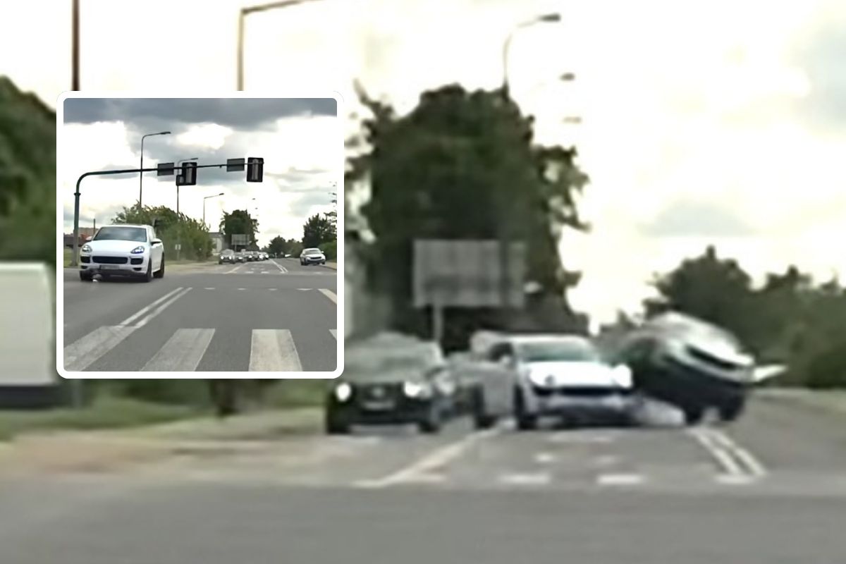 Nagranie z kolizji w Radomiu. Kierowca Porsche uciekł