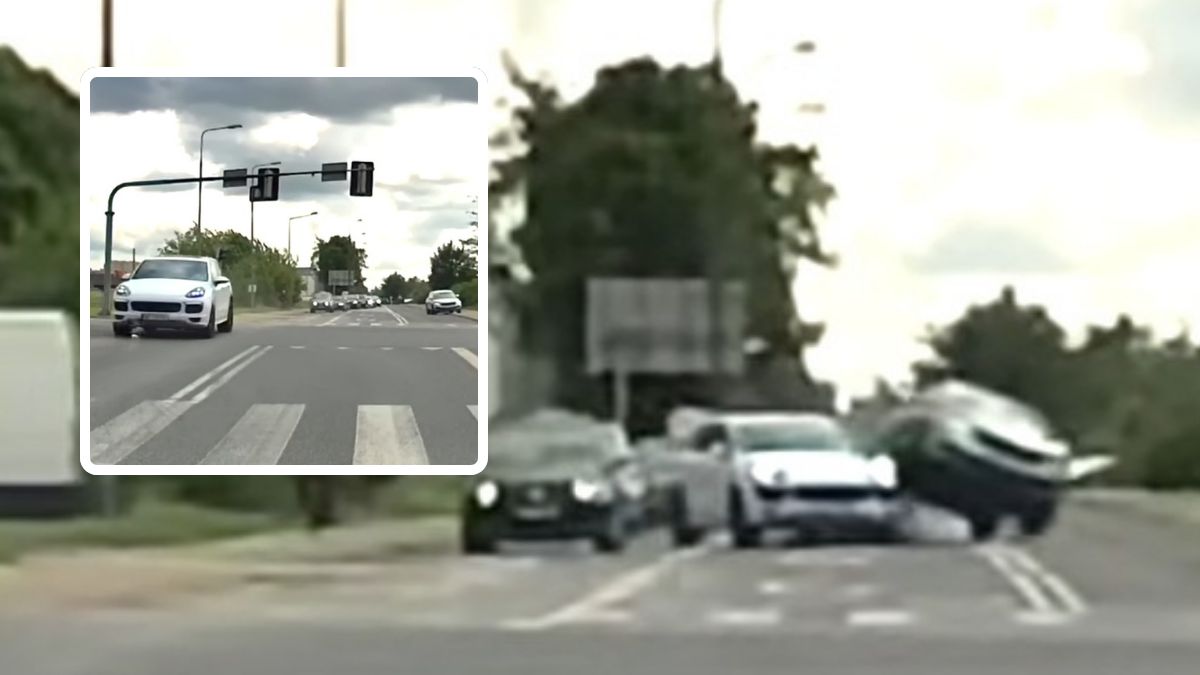 Nagranie z kolizji w Radomiu. Kierowca Porsche uciekł