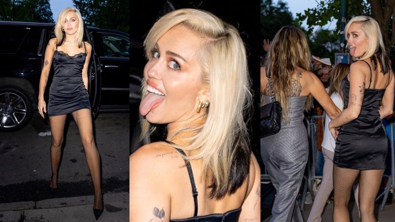 Miley Cyrus w sukience mini na kolacji z mamą 