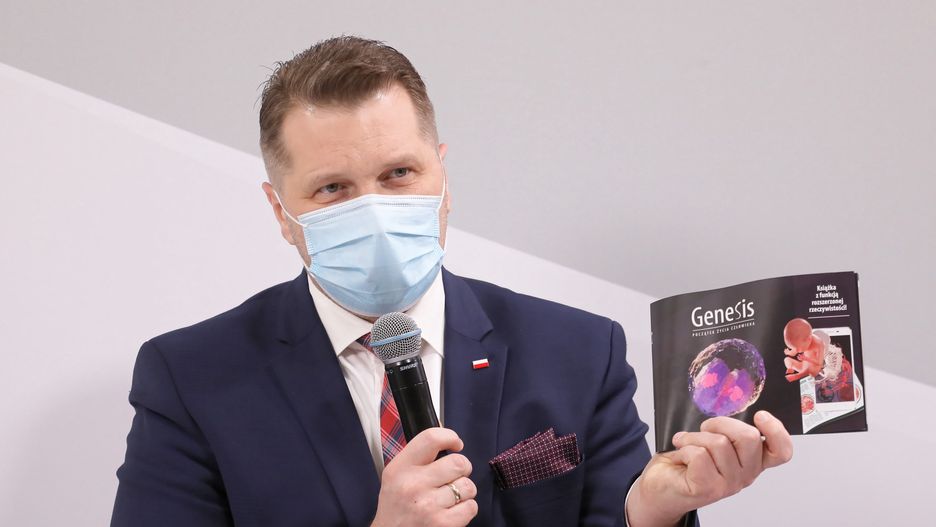 Minister edukacji i nauki Przemysław Czarnek podczas spotkania z okazji Narodowego Dnia Życia