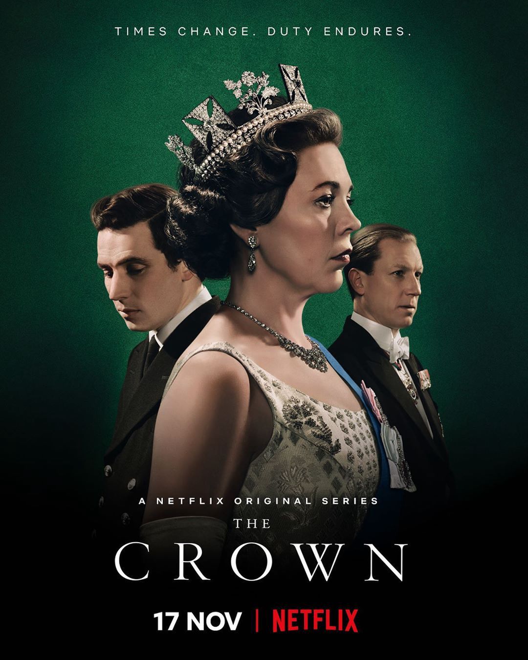 Plakat promujący serial "The Crown".