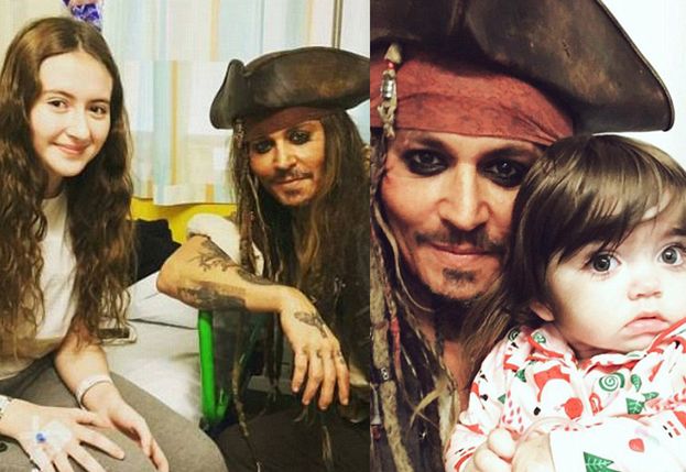Johnny Depp jako Jack Sparrow odwiedził chore dzieci w szpitalu (ZDJĘCIA)