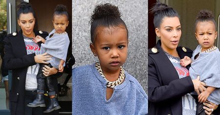 Córka Kim i Kanye ze złotym łańcuchem na szyi (ZDJĘCIA)