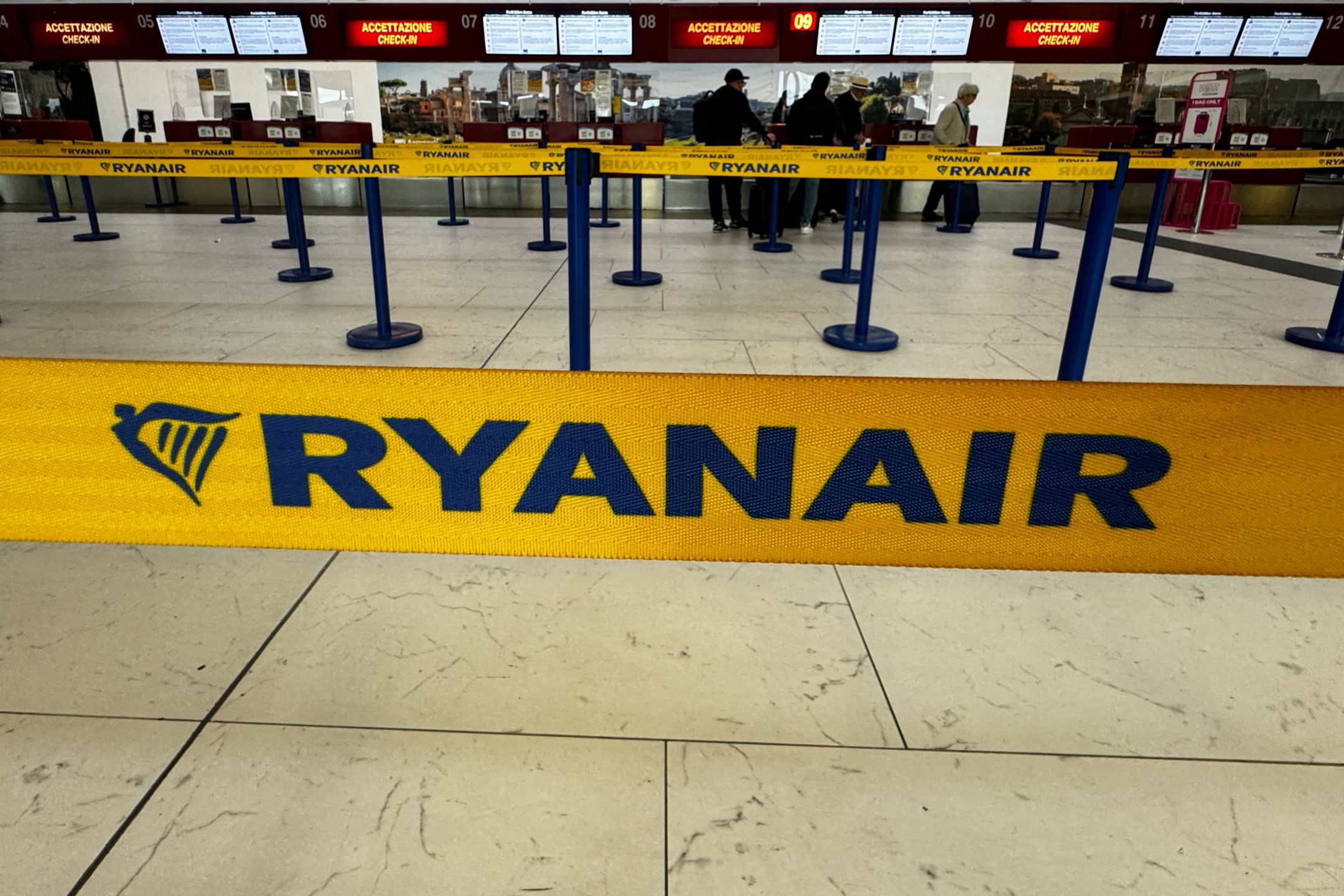 Rome And Vatican Daily Life And Economy
Ryanair logo is seen at Rome Ciampino Airport in Ciampino, Italy on April 27, 2025. (Photo by Jakub Porzycki/NurPhoto via Getty Images)
NurPhoto
jakub porzycki, air travel, aviation photography., visual, aviation, rome, italian airport, media, rome airport, april 27, airline industry, airline logo, branding, image, european airline, low-cost carrier, nurphoto, date, company, flight, airline, ciampino