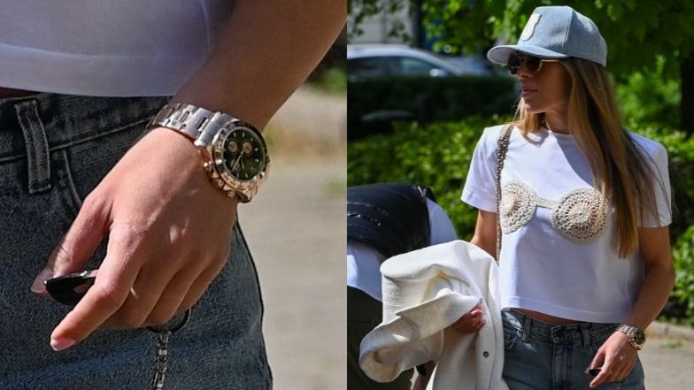 Ewa Chodakowska spaceruje z mężem, psem i Rolexem na nadgarstku