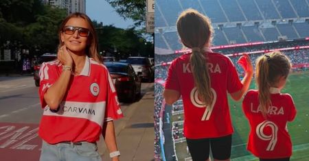 Anna Lewandowska znów nadaje ze stadionu w Chicago. Klara i Laura kibicowały tacie w uroczych stylizacjach (FOTO)