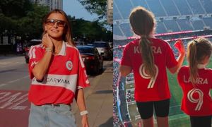 Anna Lewandowska znów nadaje ze stadionu w Chicago. Klara i Laura kibicowały tacie w uroczych stylizacjach (FOTO)