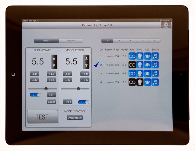 Fomei Digital PRO X 700 sterowanie z tabletu