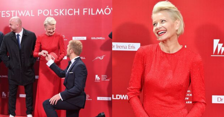 Małgorzata Kożuchowska "przyjęła oświadczyny" na czerwonym dywanie