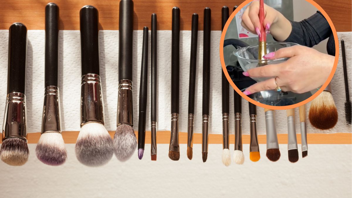 Czyste pędzle do makijażu.