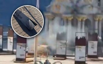 Spadł w centrum Kijowa. Czegoś takiego Ukraińcy jeszcze nie widzieli