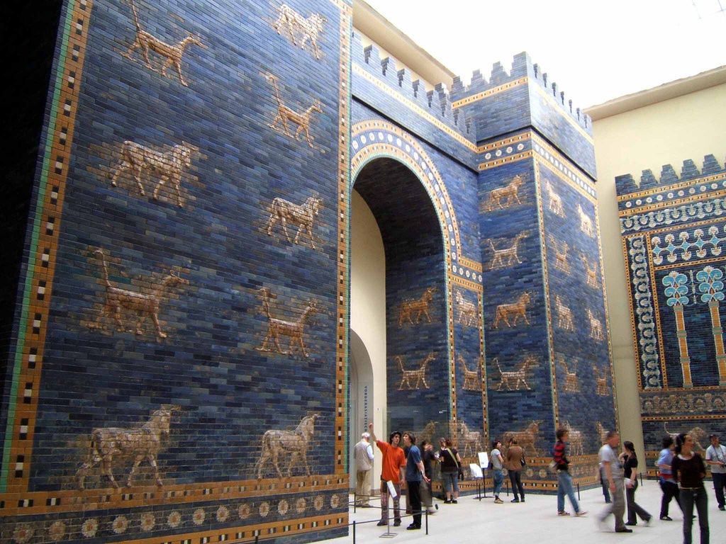 The reconstructed Ishtar Gate in the Pergamon Museum in Berlin