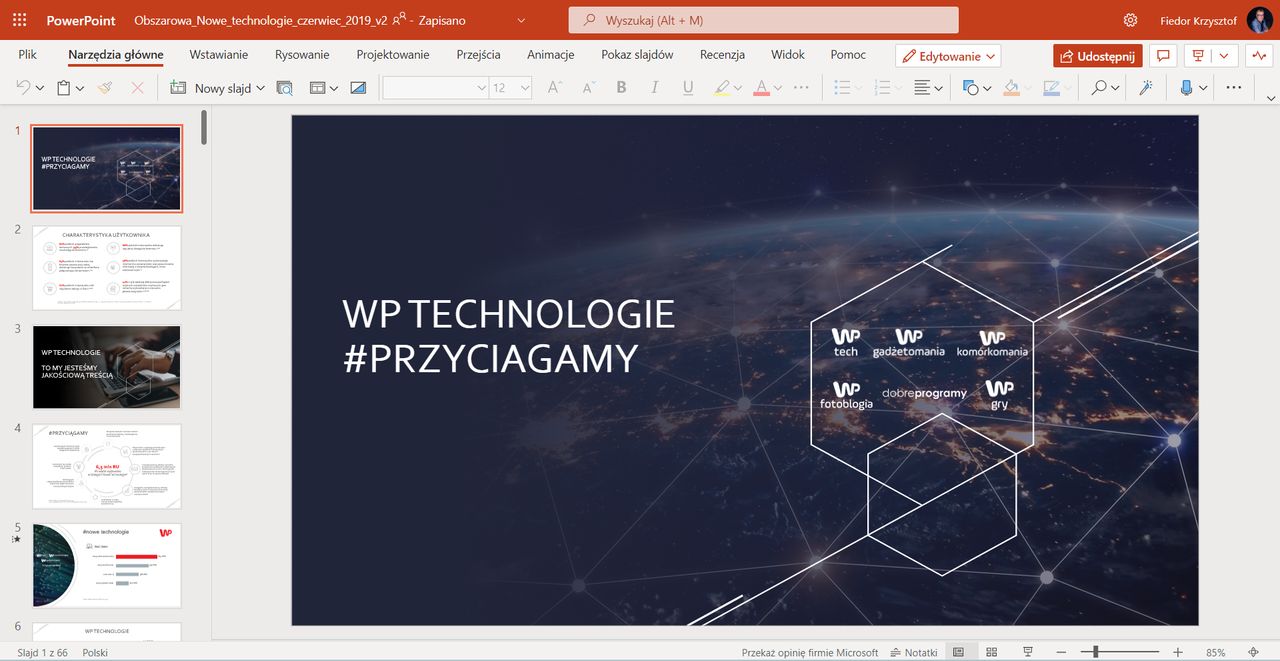 Microsoft PowerPoint ekran główny