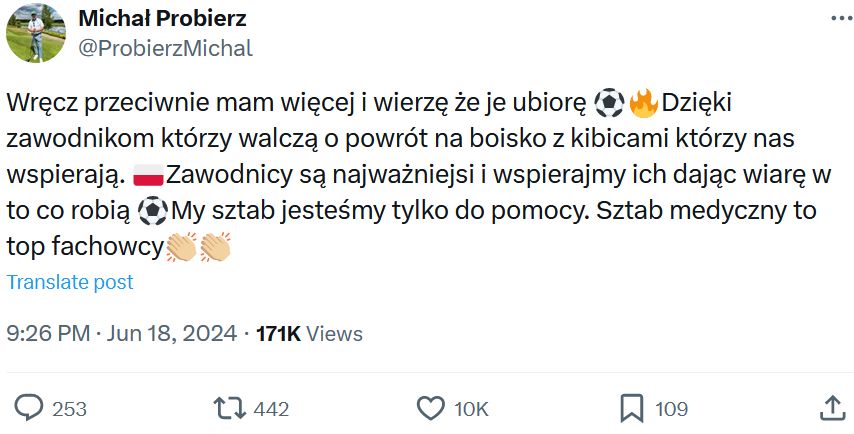 Michał Probierz odpowiedział kibicowi