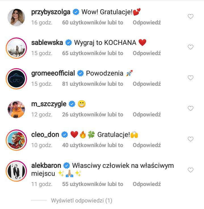 Komentarze pod postem Alicji Szemplińskiej