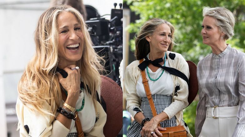 Sarah Jessica Parker i Cynthia Nixon na planie zdjęciowym "And Just Like That"