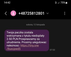 Fałszywy SMS o paczce