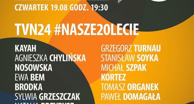 Sopocki koncert na 20-lecie TVN24 transmitować będą także Gazeta.pl, WP.pl i Onet.pl