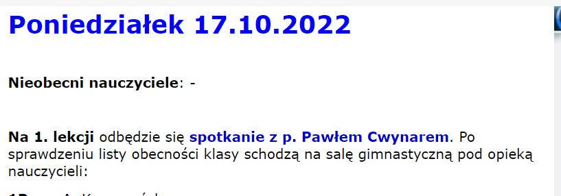 Zajęcia z Pawłem Cwynarem