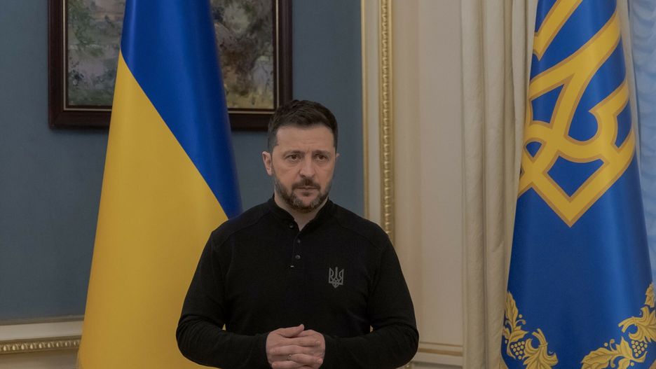 Wojna w Ukrainie rok 2025
Ukrainian President Volodymyr Zelensky gives a press conference in Kyiv on April 4, 2025, amid the Russian invasion of Ukraine. (Photo by Roman PILIPEY / AFP)
ROMAN PILIPEY