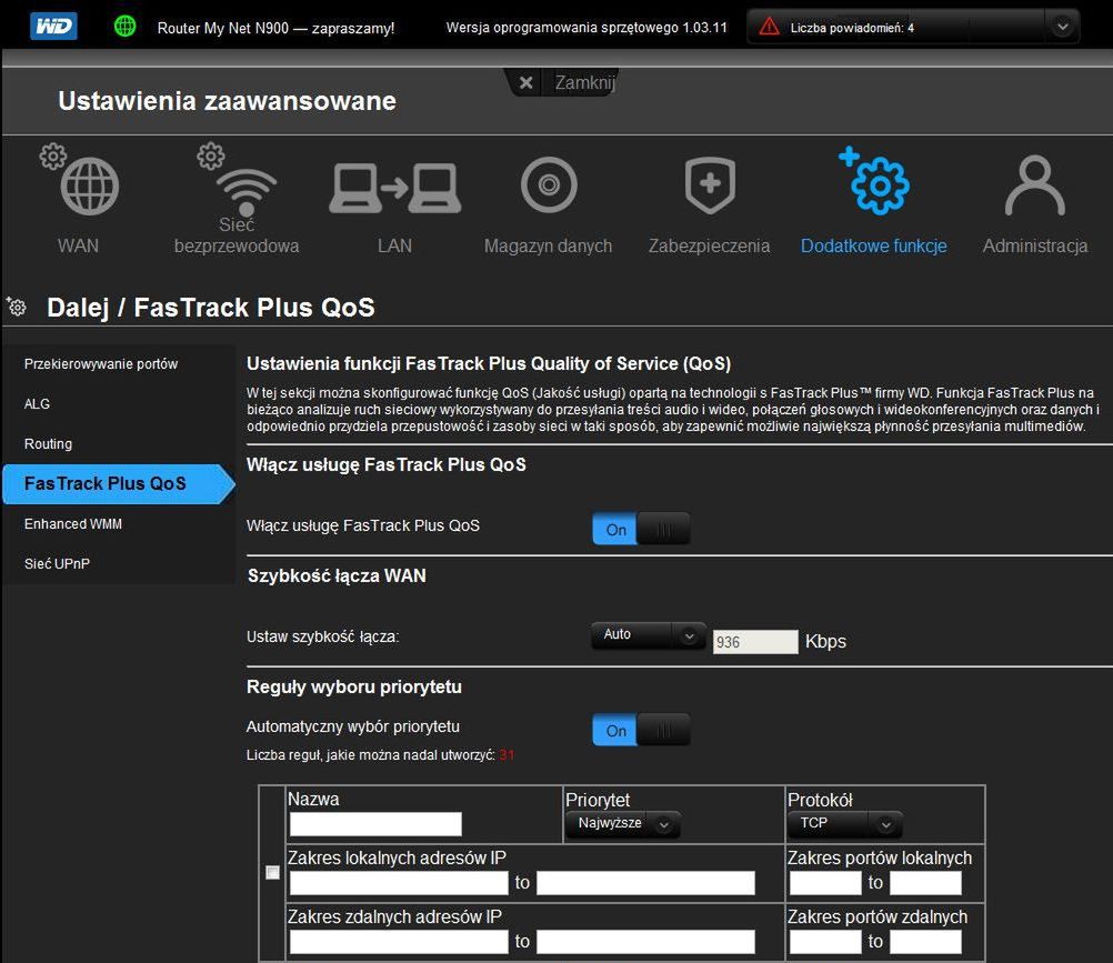 WD My Net N900 – test dwupasmowego routera WiFi 802.11n 450 Mbps 16