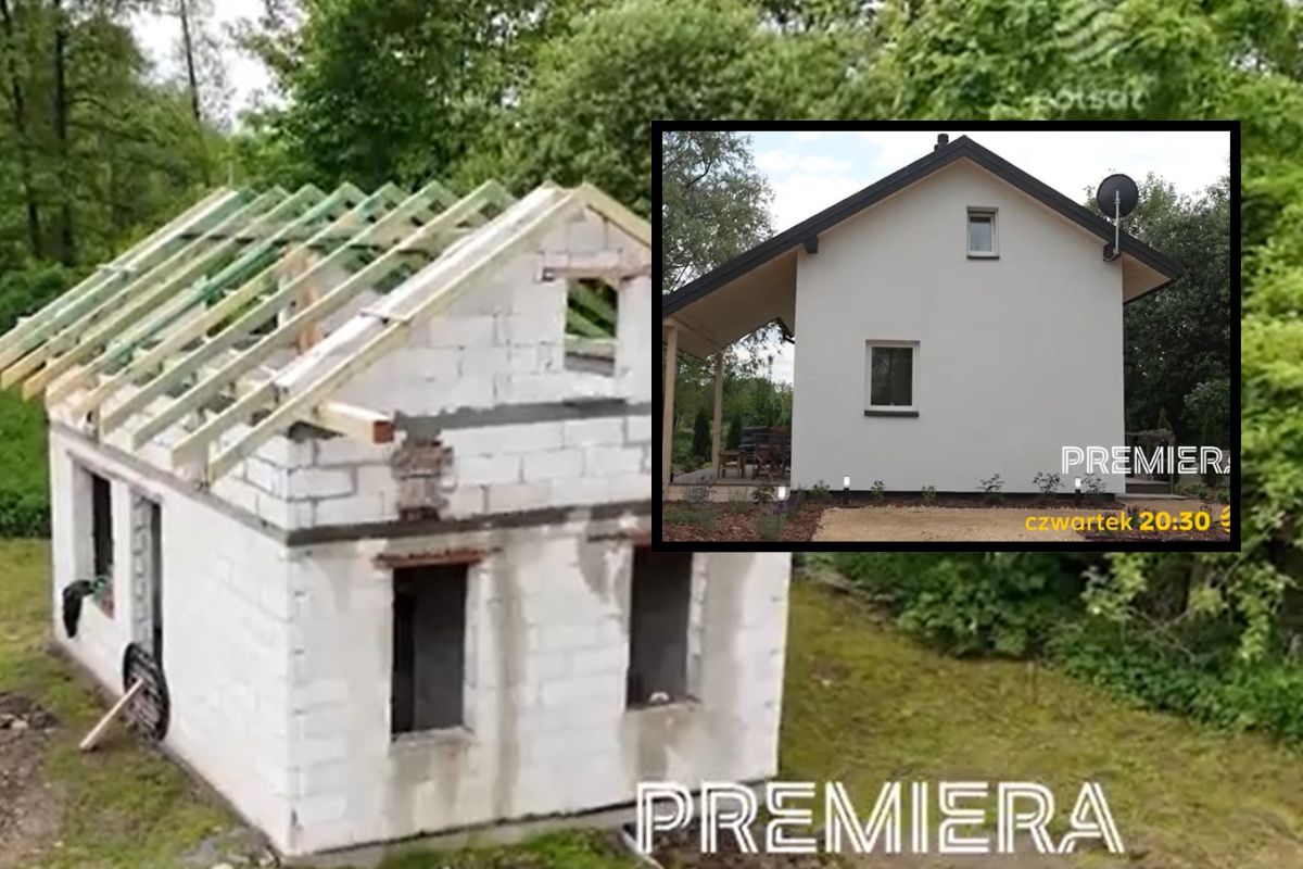 Dom bohatera 350. odcinka "Nasz nowy dom". Przed (L) i po (P)