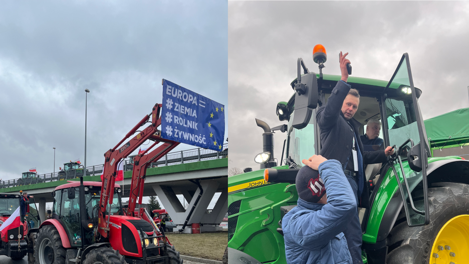 Protest rolników w Miński Mazowieckim koło Warszawy. Blokowali węzeł  przy autostradzie A2