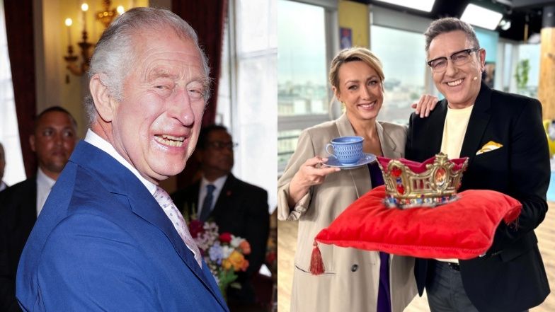 Andrzej Sołtyski z okazji koronacji króla Karola III zasiadł na tronie w "Dzień Dobry TVN". Fani: "Wygląda jak nadworny błazen" 