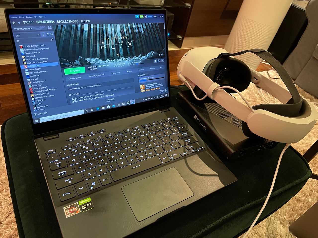 Z grami - nawet w 4K - ASUS ROG Flow x13 radzi sobie świetnie