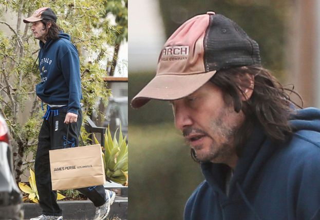 Zaniedbany Keanu Reeves przemierza ulice Kalifornii z torbą z luksusowego butiku (FOTO)