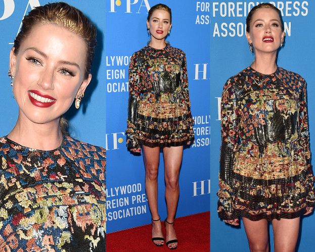 Amber Heard eksponuje nogi w kusej sukience Saint Laurent