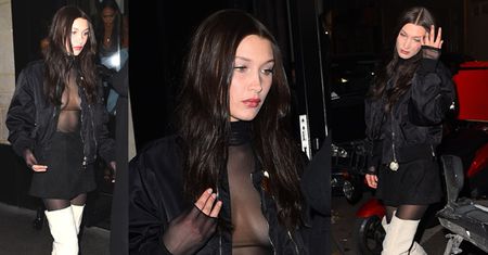 Bella Hadid BEZ STANIKA, w białych kozakach (ZDJĘCIA)
