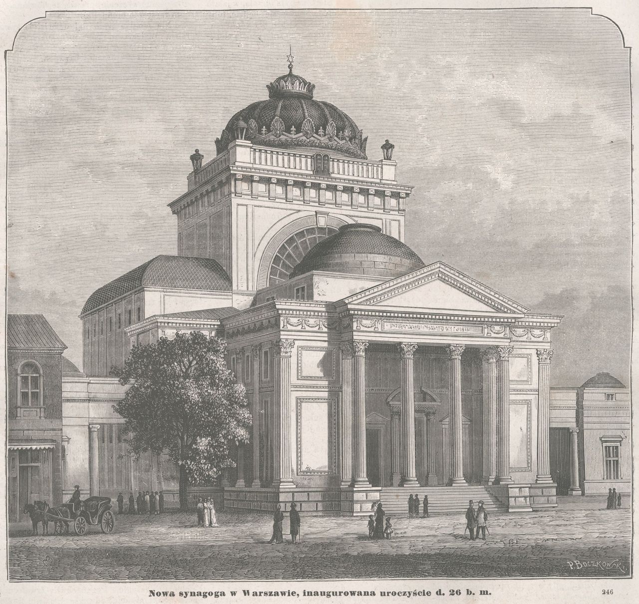 Wielka Synagoga - drzeworyt z 1878 roku