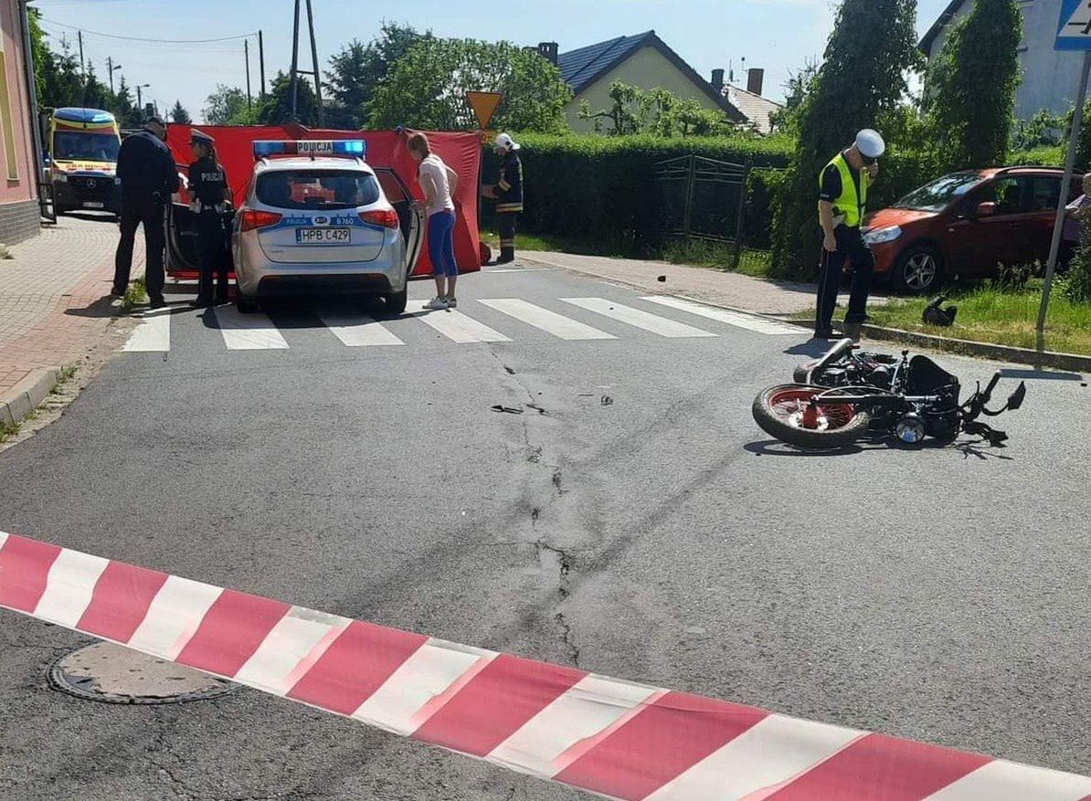 Lubin. Fatalny wypadek. Motocyklista zginął na miejscu