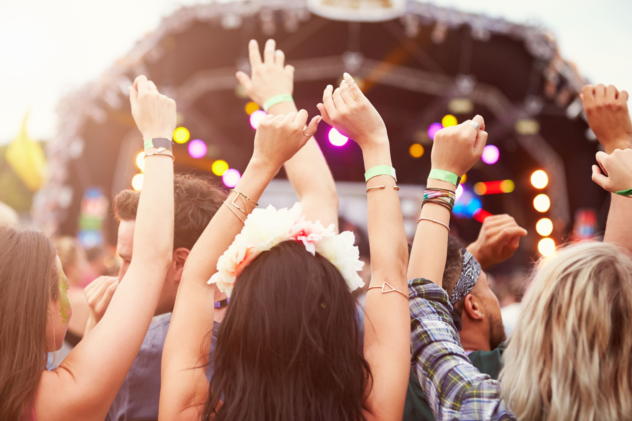 Audience with hands in the air at a music festival
Audience with hands in the air at a music festival
Monkey Business Images
outdoors, three people, woman, women, adults, young adults, Caucasian, 20s, incidental people, crowd, music, summer, fun, friends, friendship, carefree, festival, youth culture, togetherness, bonding, excited, standing, concert, event, weekend, entertainment, audience, leisure activity, enjoying, gig, applauding, performance, stage, arms in the air, cheering, party, in a row, lights, back view, head and shoulders, horizontal