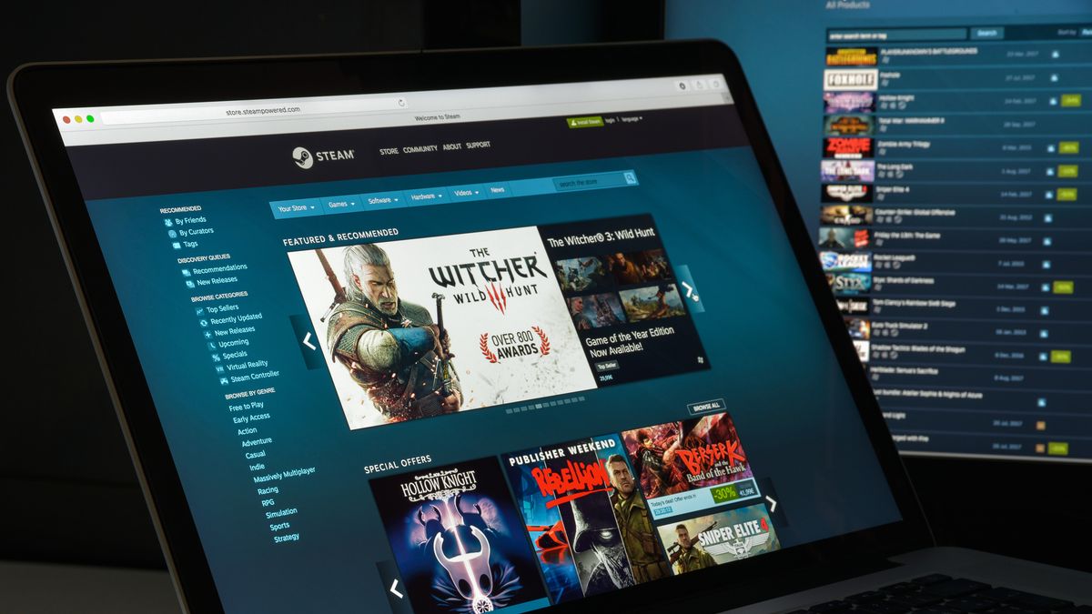 Witryna sklepu Steam z depositphotos