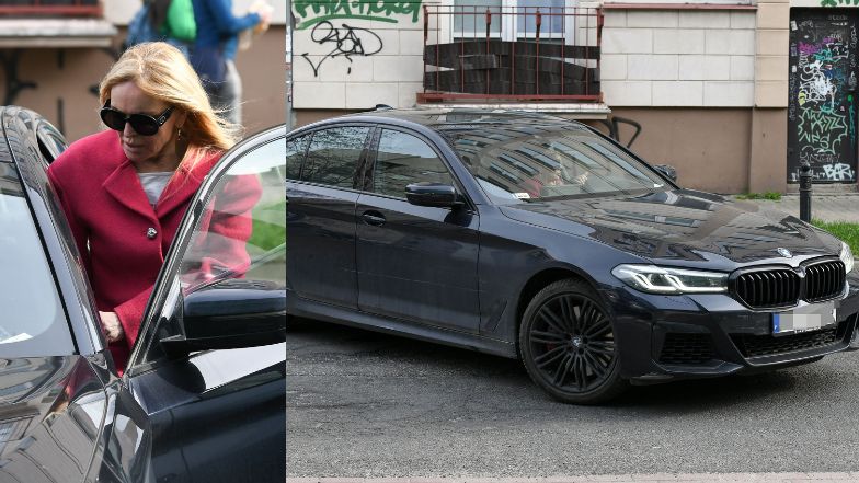 Monika Olejnik spaceruje po Warszawie