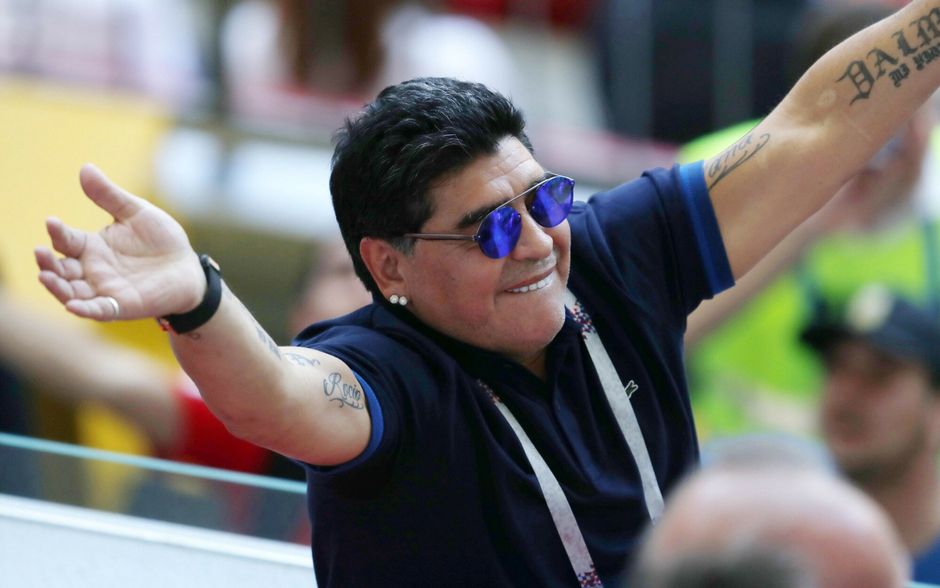 Diego Maradona w 2018 roku