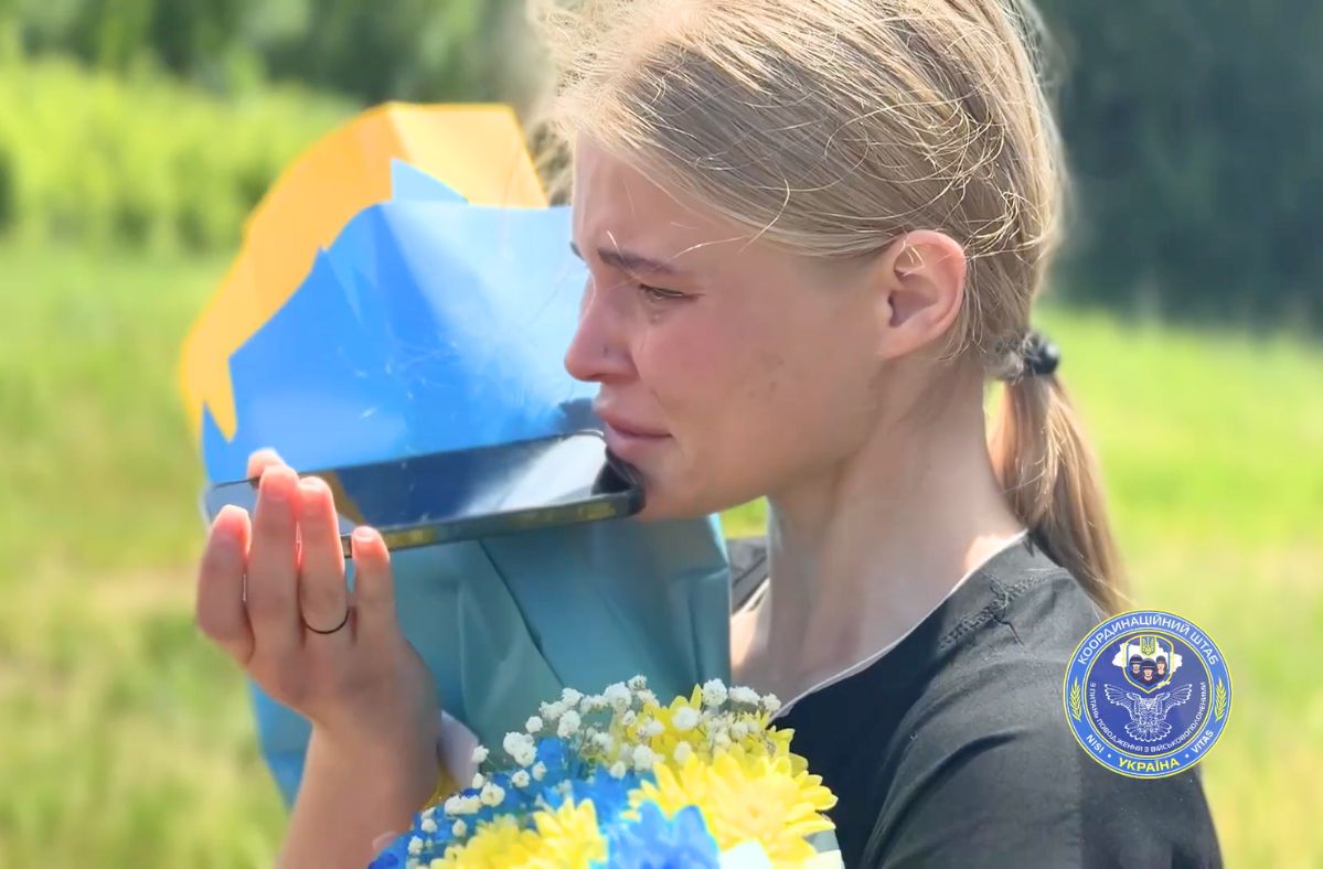 A Ukrainian woman returned from captivity