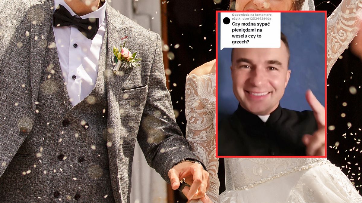 Czy można sypać pieniędzmi na weselu? Ksiądz wyjaśnia, czy to grzech. 