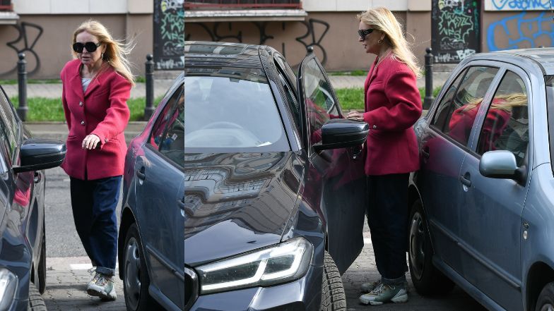 Monika Olejnik spaceruje po Warszawie