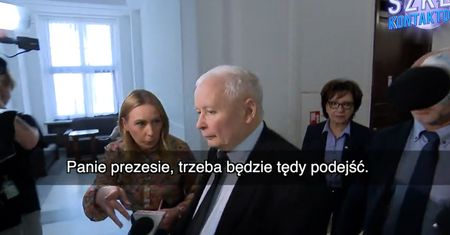 Kaczyński chciał uciec. Pomagała mu reporterka TVP