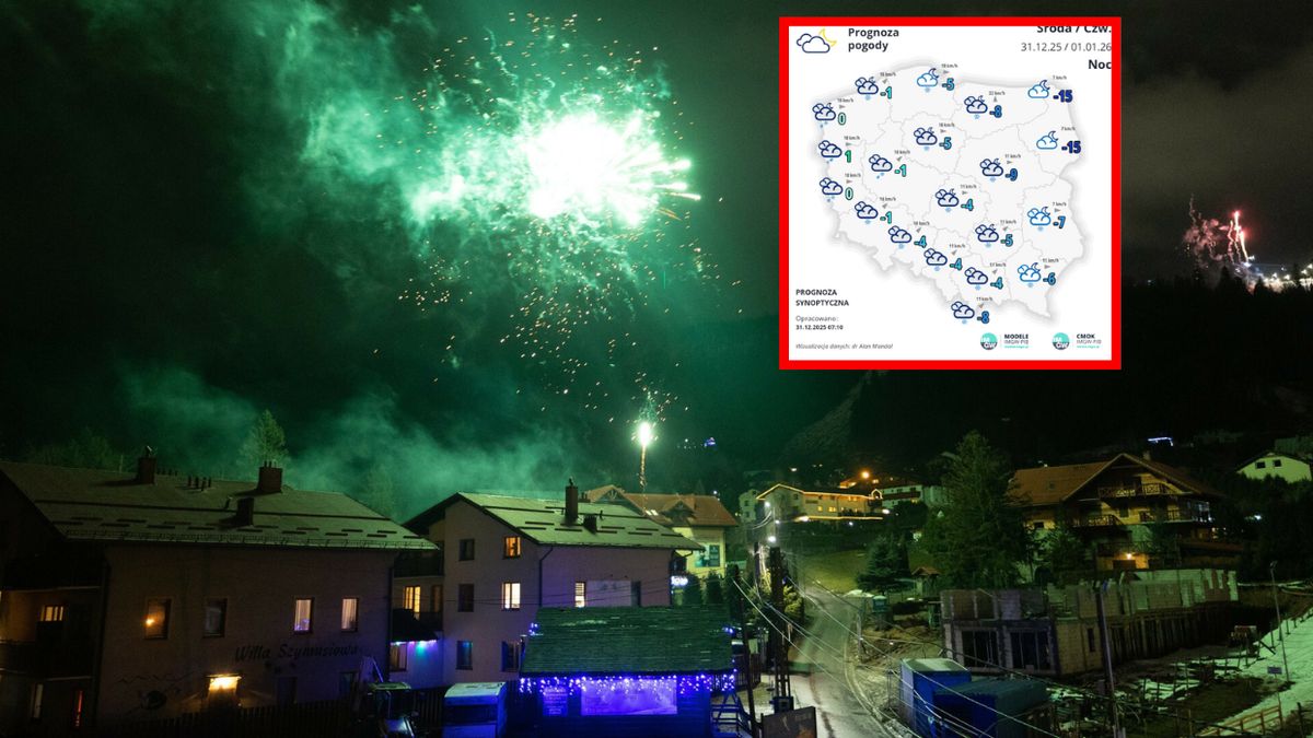  Najnowsza prognoza na sylwestra. W nocy ściśnie mróz