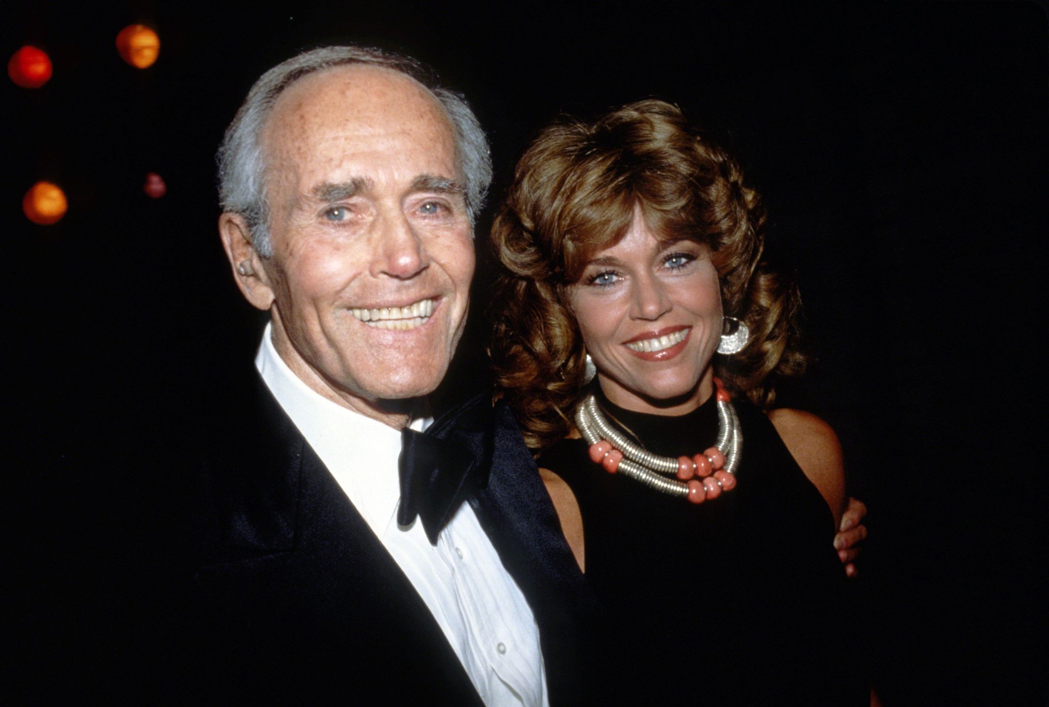 Jane Fonda z ojcem Henrym Fondą w Nowym Jorku ok. 1979 r.