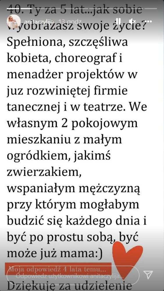 Tak Anita odpowiedziała na jedno z pytań 