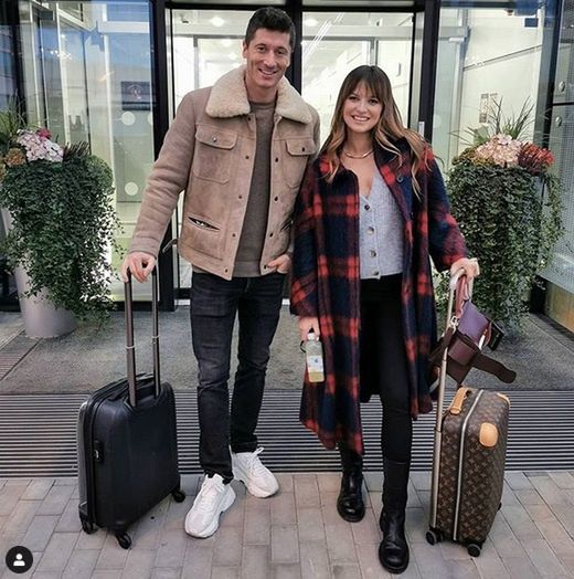 Anna Lewandowska z mężem