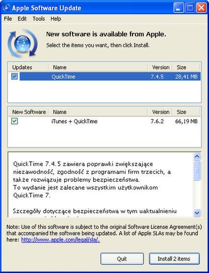 Nowe Apple Software Update uwzględnia uwagi Mozilli 1