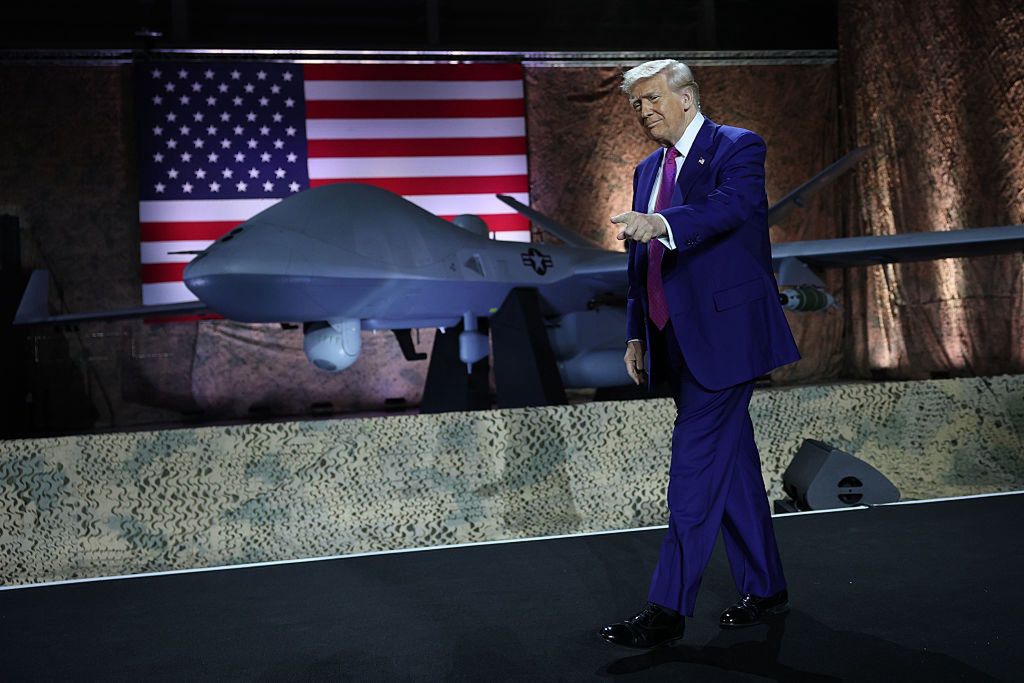 Prezydent USA Donald . Trump  podczas zwie