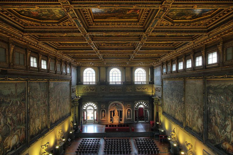 Sala rady w Pałacu Vecchio (fot. Wikimedia Commons/Guillaume Piolle/lic. CC)